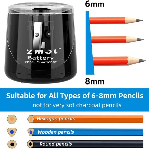 Battery Operated Electric Pencil Sharpener, Quick Sharpener Pencil Sharpener, Po - Picture 2 of 7